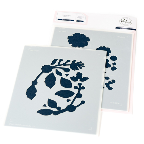 PinkFresh Studio Stylized Florals Stencil