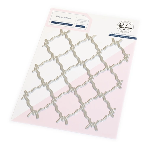 PinkFresh Studio Interlaced Quatrefoil Press Plate