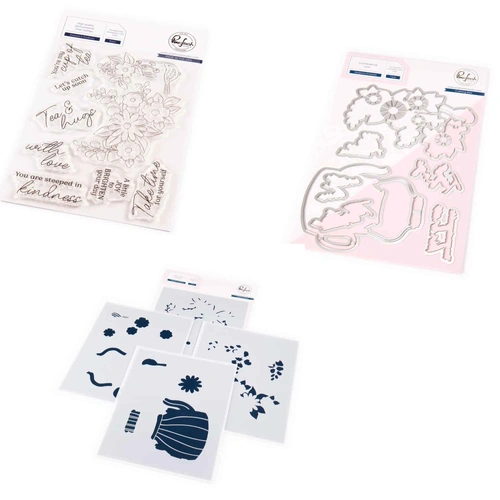PinkFresh Studio Steeped In Kindness Stamp, Die & Stencil Bundle