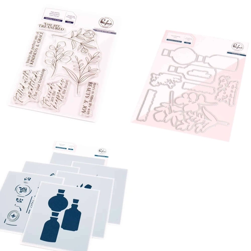 PinkFresh Studio Keepsakes Of The Heart Stamp, Die & Stencil Bundle