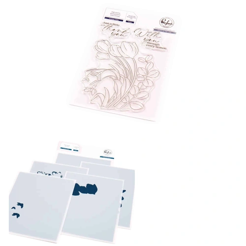 PinkFresh Studio Timeless Tulips Stamp & Stencil Bundle