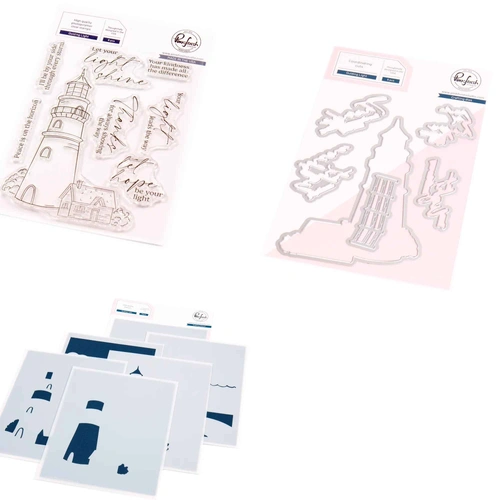 PinkFresh Studio Guiding Light Stamp, Die & Stencil Bundle