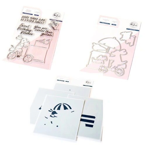 PinkFresh Studio Gelato On The Go Stamp, Die & Stencil Bundle