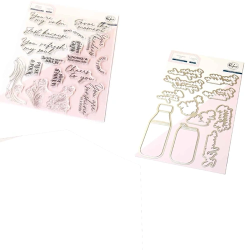 PinkFresh Studio Sippable Scenes Stamp, Die & Stencil Bundle
