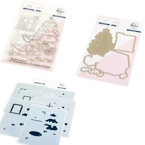 PinkFresh Studio Merry Melodies Stamp, Die & Stencil Bundle