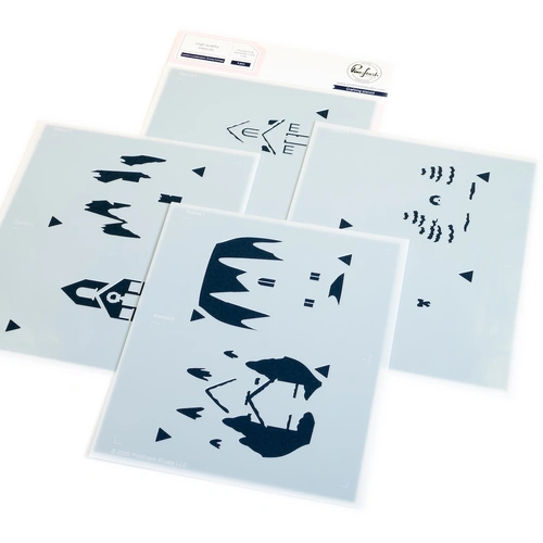 PinkFresh Studio Lantern Landscapes: Snowy Cottage Stencil