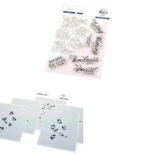 PinkFresh Studio Petal Poise Stamp & Stencil Bundle