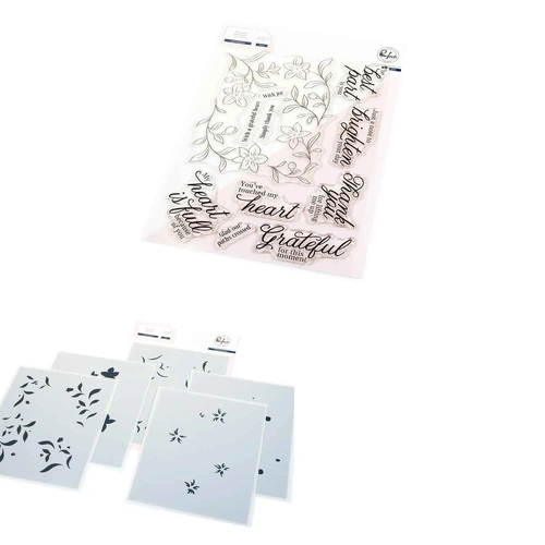 PinkFresh Studio Lush Elegance Stamp & Stencil Bundle