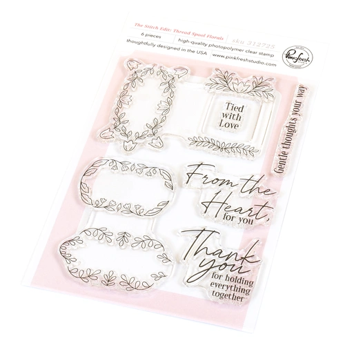 PinkFresh Studio The Stitch Edit: Thread Spool Florals Stamp