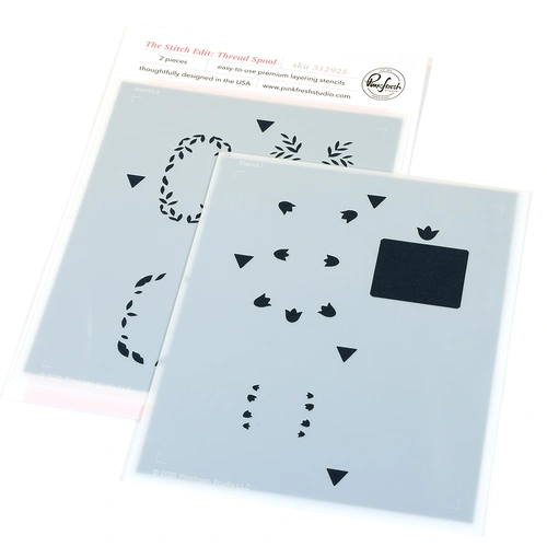 PinkFresh Studio The Stitch Edit: Thread Spool Stencil