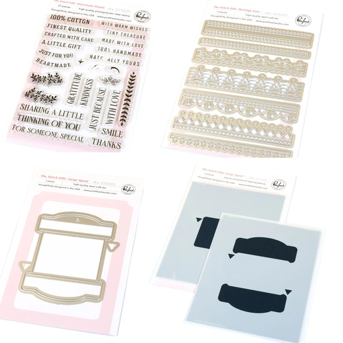 PinkFresh Studio The Stitch Edit: Heartmade, Lace & Spool Bundle