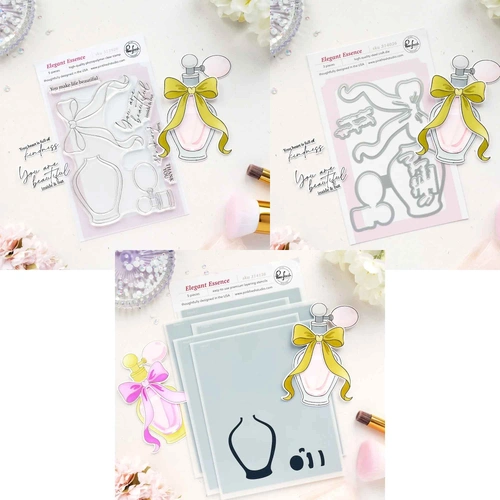 PinkFresh Studio Elegant Essence Stamp, Die & Stencil Bundle