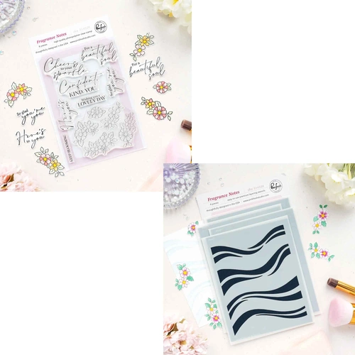 PinkFresh Studio Fragrance Notes Stamp & Stencil Bundle