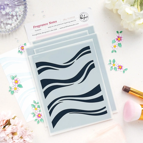PinkFresh Studio Fragrance Notes Stencil