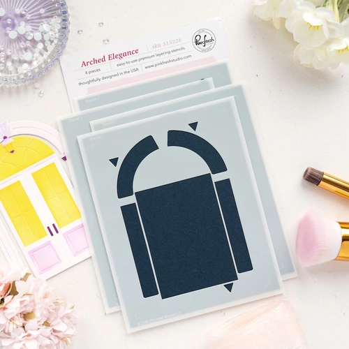 PinkFresh Studio Arched Elegance Stencil