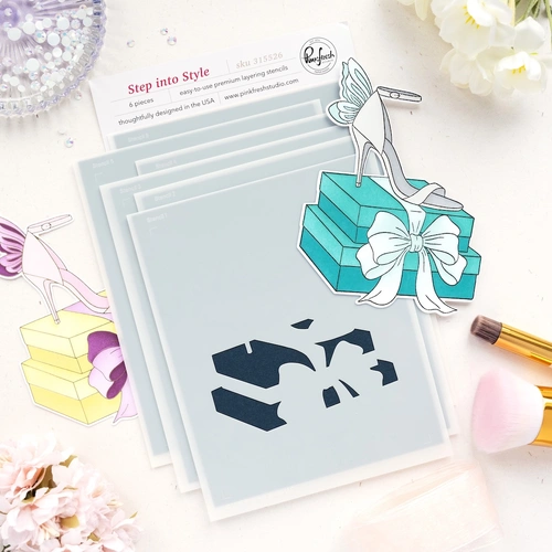 PinkFresh Studio Step Into Style Stencil