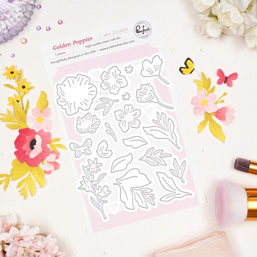 PinkFresh Studio Golden Poppies Die