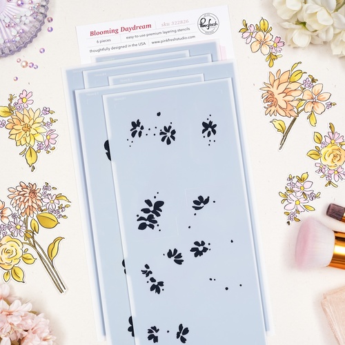 PinkFresh Studio Blooming Daydream Stencil