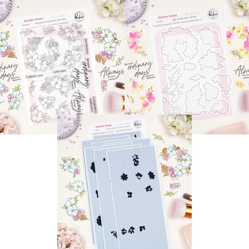 PinkFresh Studio Garden Grace Stamp, Die & Stencil Bundle