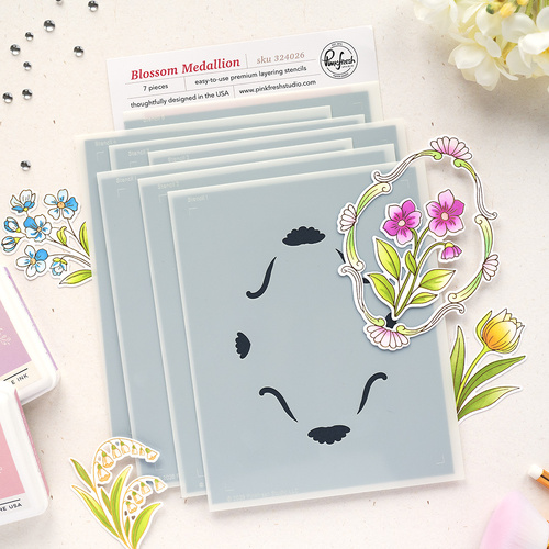 PinkFresh Studio Blossom Medallion Stencil