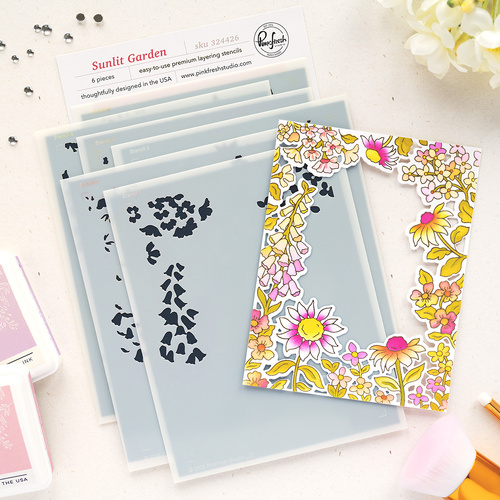 PinkFresh Studio Sunlit Garden Stencil