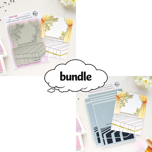 PinkFresh Studio Sunlit Table Stamp & Stencil Bundle