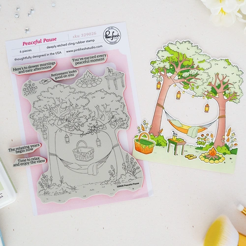 PinkFresh Studio Peaceful Pause Cling Stamp