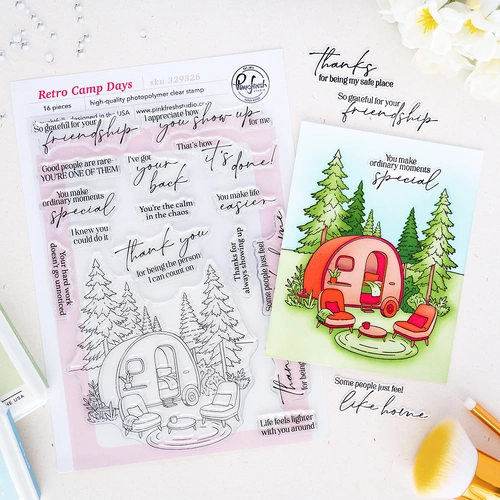 PinkFresh Studio Retro Camp Days Stamp
