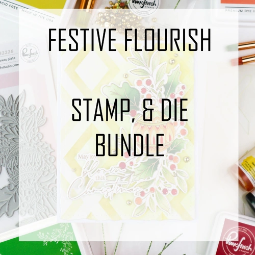 PinkFresh Studio Festive Flourish Stamp & Die Bundle
