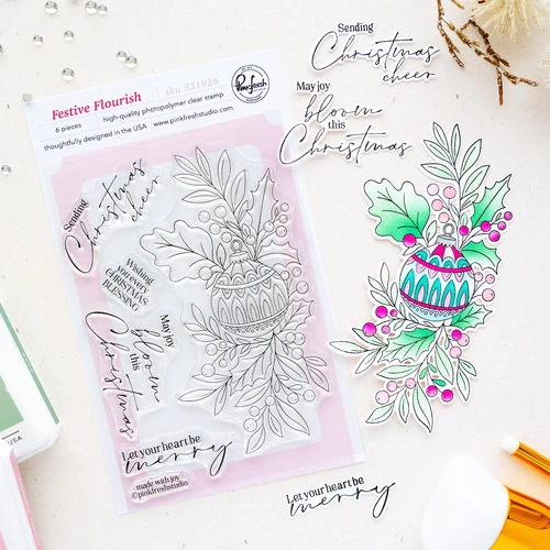 PinkFresh Studio Festive Flourish Stamp
