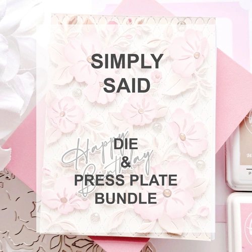 PinkFresh Studio Simply Said Press Plate & Die Bundle