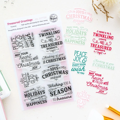 PinkFresh Studio Treasured Greetings Stamp