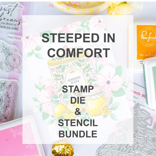 PinkFresh Studio Steeped In Comfort Stamp, Die & Stencil Bundle