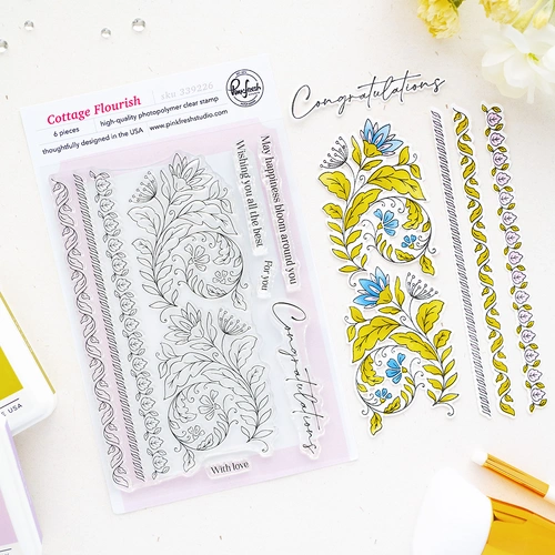 PinkFresh Studio Cottage Flourish Stamp