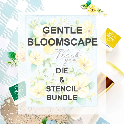 PinkFresh Studio Gentle Bloomscape Die & Stencil Bundle