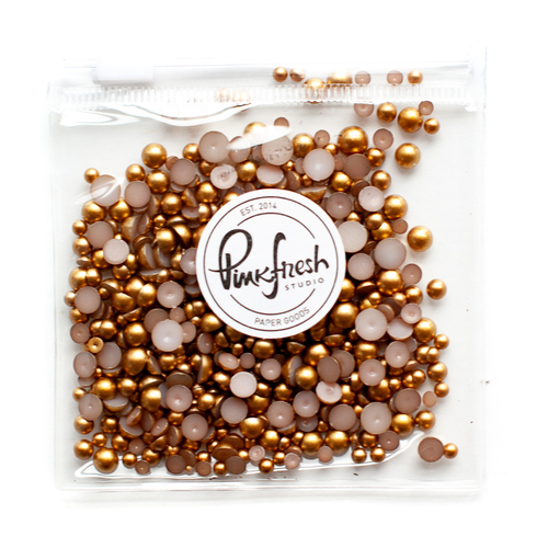 PinkFresh Studio Essentials Matte Gold Metallic Beads