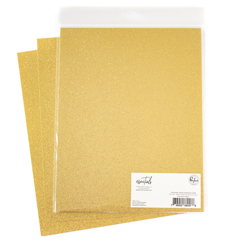 PinkFresh Studio Essentials Glitter Cardstock : Gold