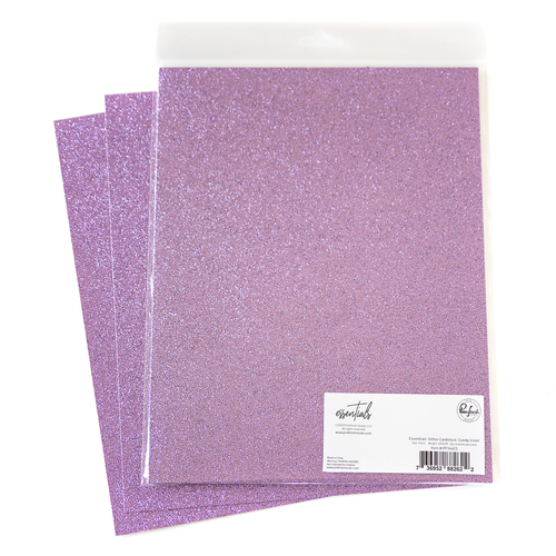 PinkFresh Studio Essentials Glitter Cardstock - Candy Violet