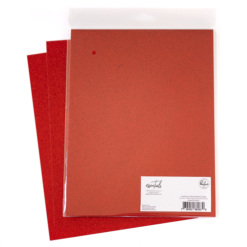 PinkFresh Studio Essentials Glitter Cardstock : Ruby