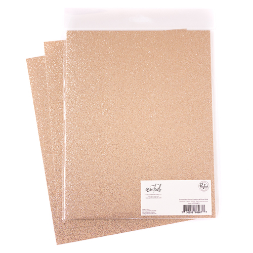 PinkFresh Studio Essentials Glitter Cardstock : Rose Gold