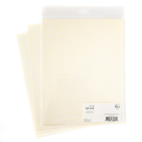 PinkFresh Studio Essentials Glitter Cardstock : Ivory