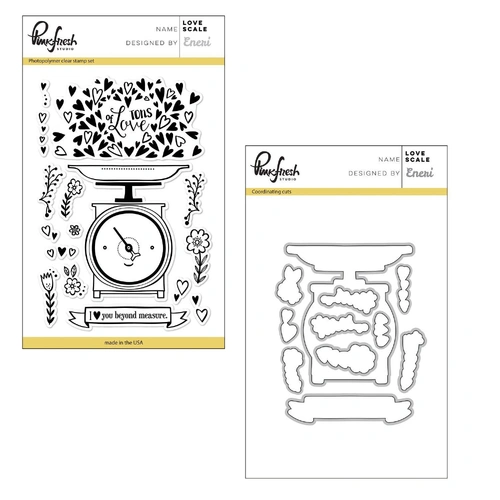 PinkFresh Studio Love Scale Stamp & Die Bundle