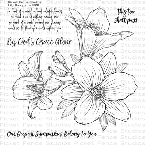 Picket Fence Studios Clear Stamp Lily Bouquet