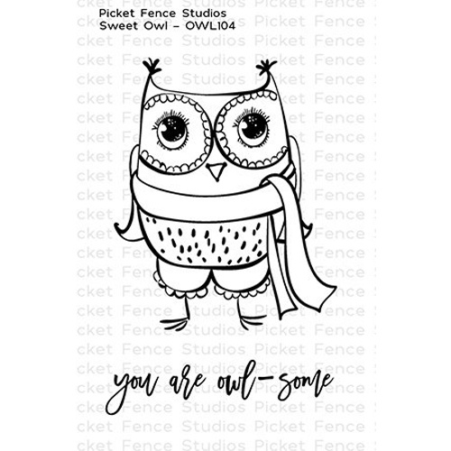 Picket Fence Studios Clear Stamp Sweet Owl