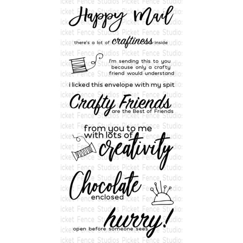Picket Fence Studios Clear Stamp Crafty Friends