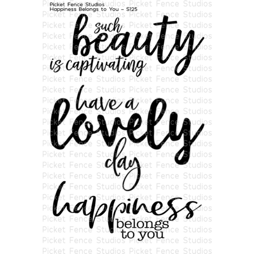 Picket Fence Studios Clear Stamp Happiness Belongs to You