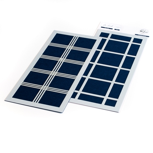 PinkFresh Studio Basic Plaid Layering Stencil Set