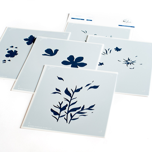 PinkFresh Studio Garden Florals Layered Stencil Set