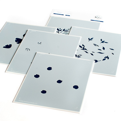 PinkFresh Studio Floral Print Circle Layered Stencil Set