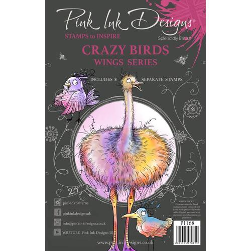 Pink Ink Crazy Birds Stamp